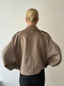 Maia | Women's High Neck Button Front Wool Blend Jacket
