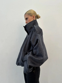 Maia | Women's High Neck Button Front Wool Blend Jacket