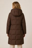 Cece | Women's Hooded Zip Front Side Pockets Long Quilted Puffer Jacket